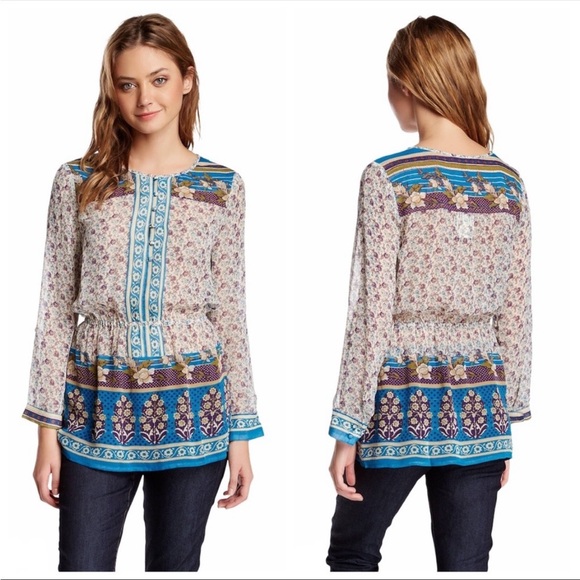 Lucky Brand Savannah Gypsy Peasant Top NEW - Picture 1 of 10
